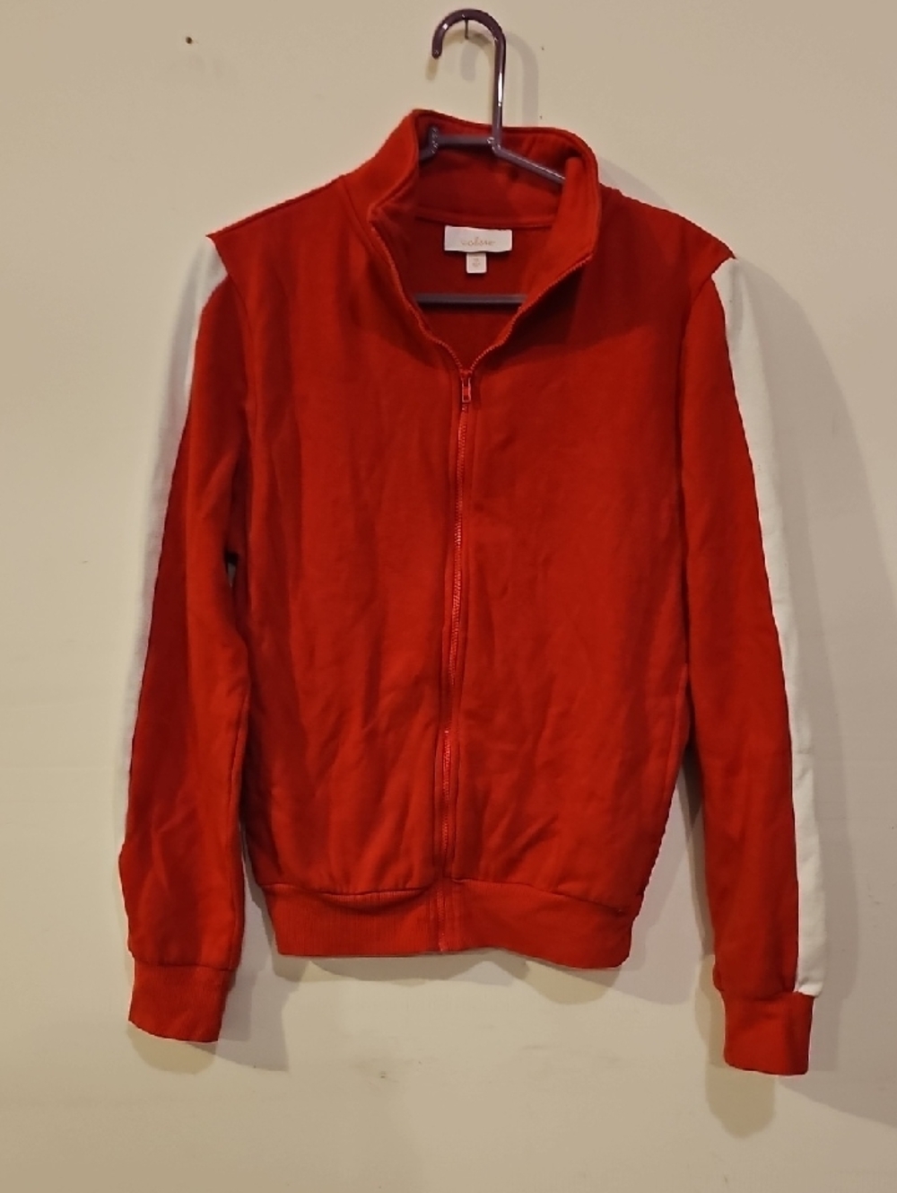 Colsie Womens Sz Xs Full Zip Sweatshirt! Red And White